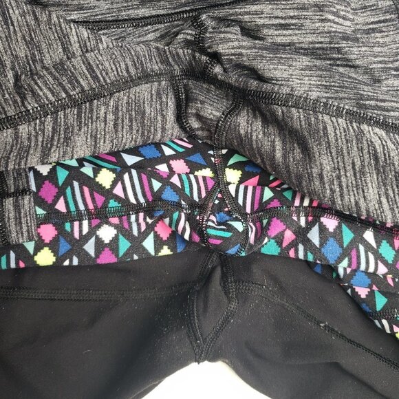Victoria's Secret Sport VSX 3pc Lot Knockout Capris S Small Black Grey Print - Picture 5 of 6